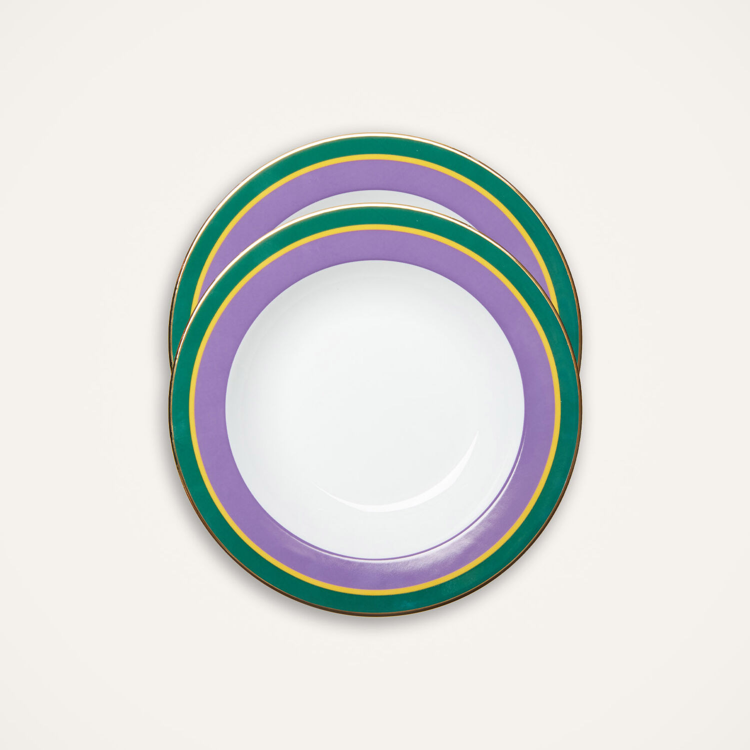 La Doublej Soup Plates Set Of 2 In Rainbow Violet